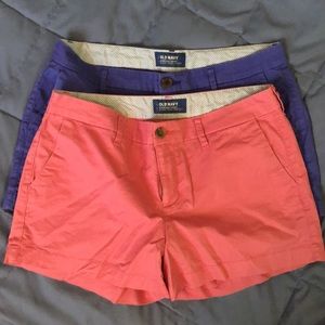 Bundle 2 pair Chino Shorts hydrangea shades of blue and pink Old Navy size 4
